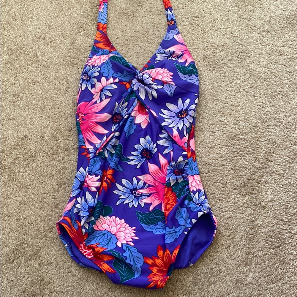 Old Navy Floral Maternity One Piece in Purple and Pink